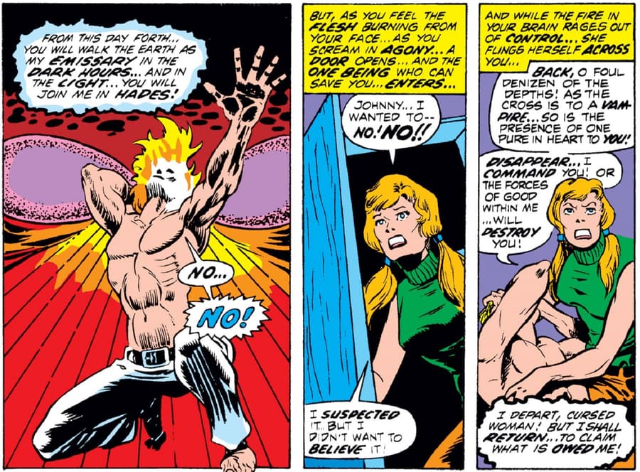 Johnny Blaze makes a deal in MARVEL SPOTLIGHT (1971) #5.